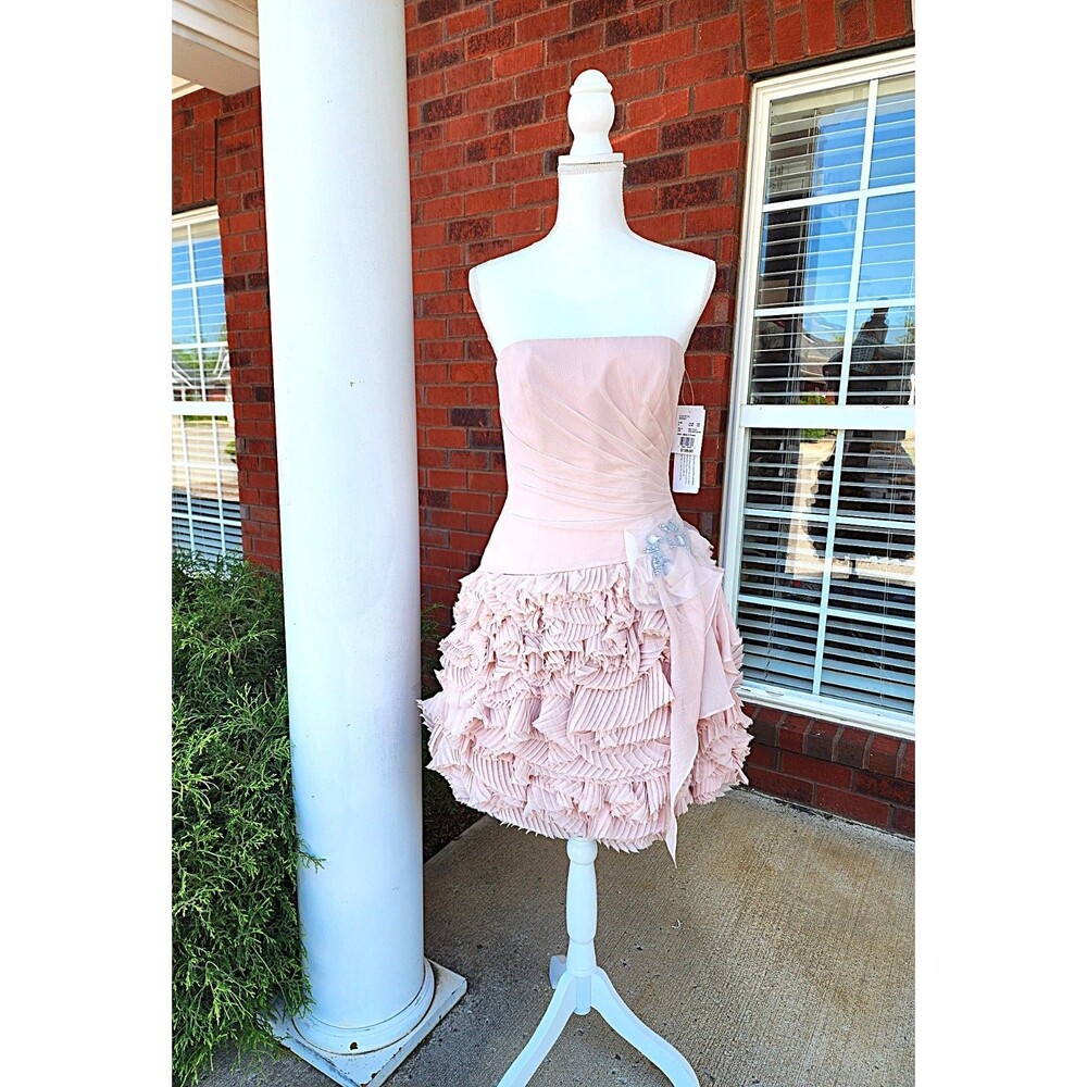 Authentic Vera Wang Blush Dress with Crystal Bling - New/ Size 8